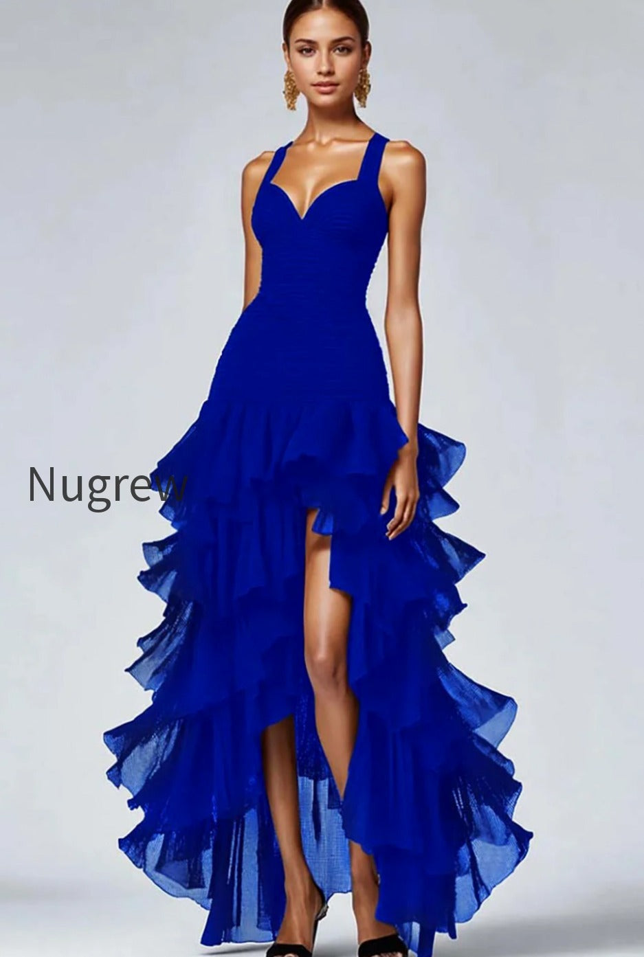 black-organza-sweetheart-ruffled-high-low-formal-dress
