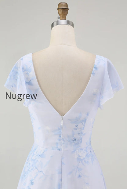 blue-chiffon-floral-a-line-v-neck-long-wedding-guest-dress-with-sleeves
