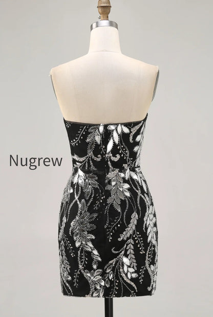 sparkly-black-tight-strapless-short-mirror-homecoming-dress