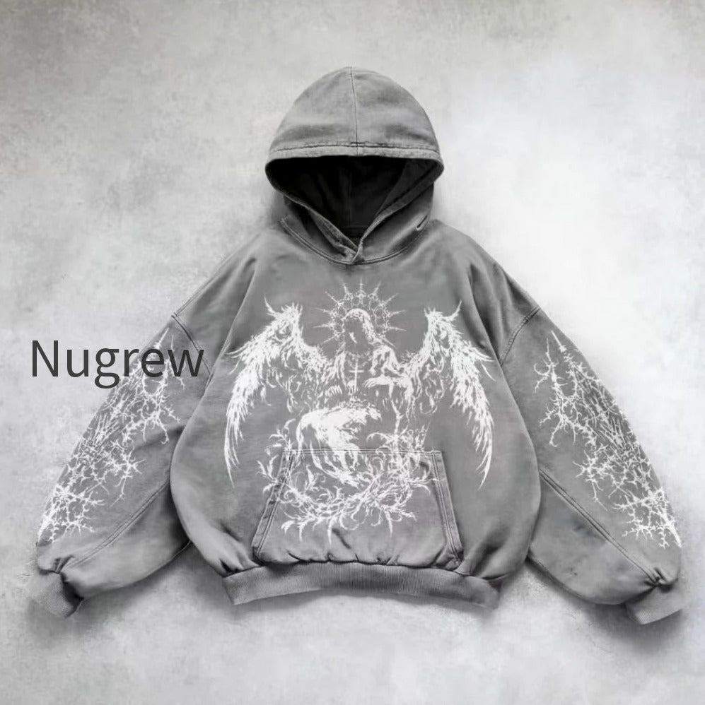 db-oversized-gothic-print-hoodie