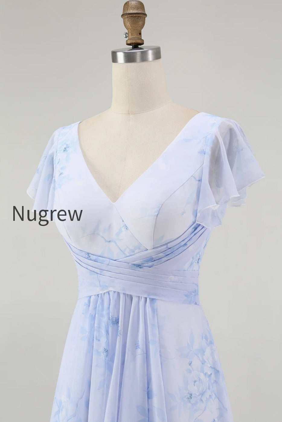 blue-chiffon-floral-a-line-v-neck-long-wedding-guest-dress-with-sleeves