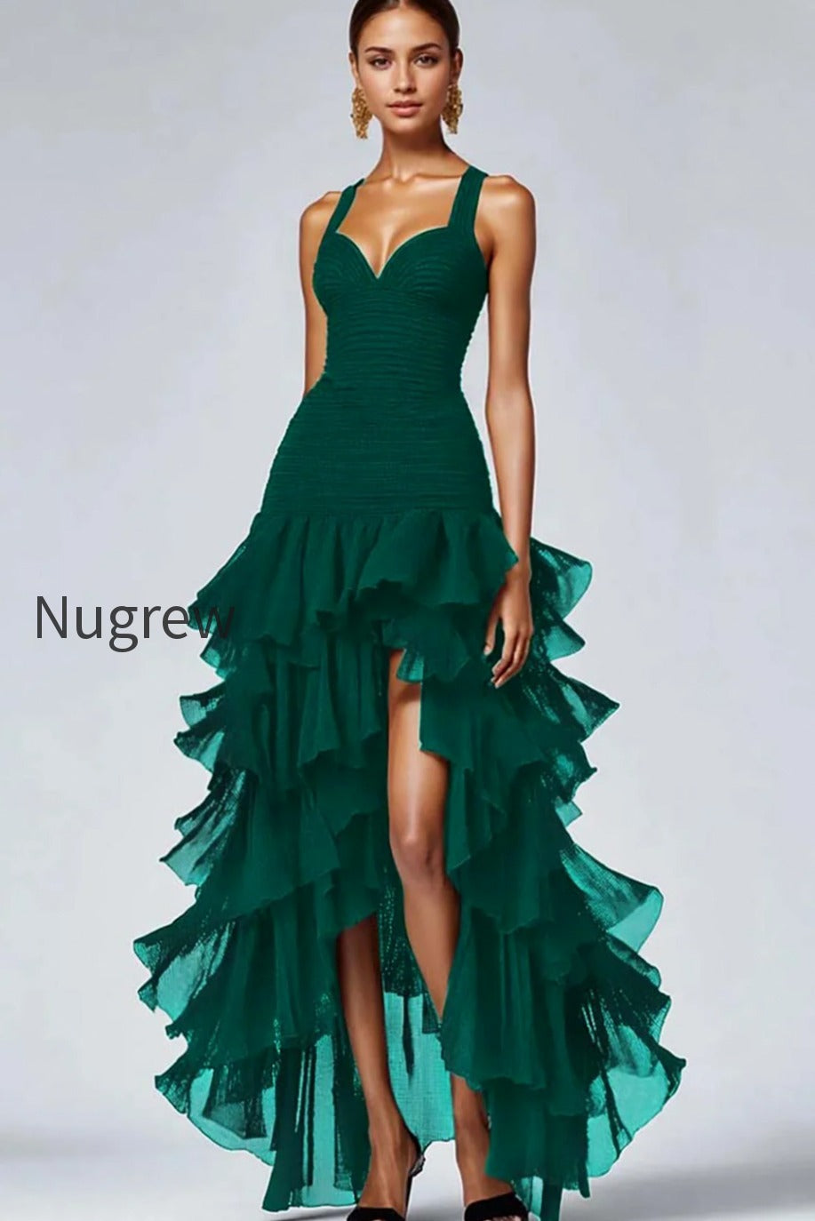 black-organza-sweetheart-ruffled-high-low-formal-dress