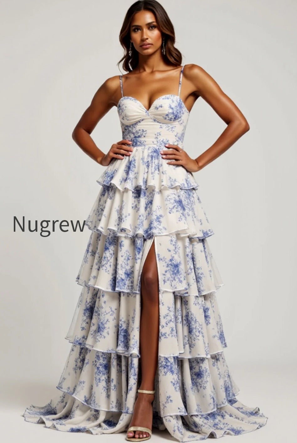 blue-flower-sweetheart-chiffon-tiered-long-prom-dress-with-slit