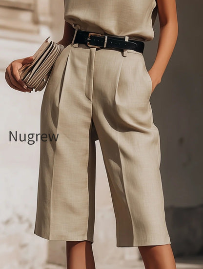 minimalist-structured-sleeveless-top-and-tailored-bermuda-shorts-set