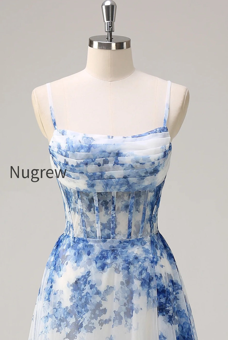 white-blue-flower-spaghetti-straps-corset-long-prom-dress-with-slit