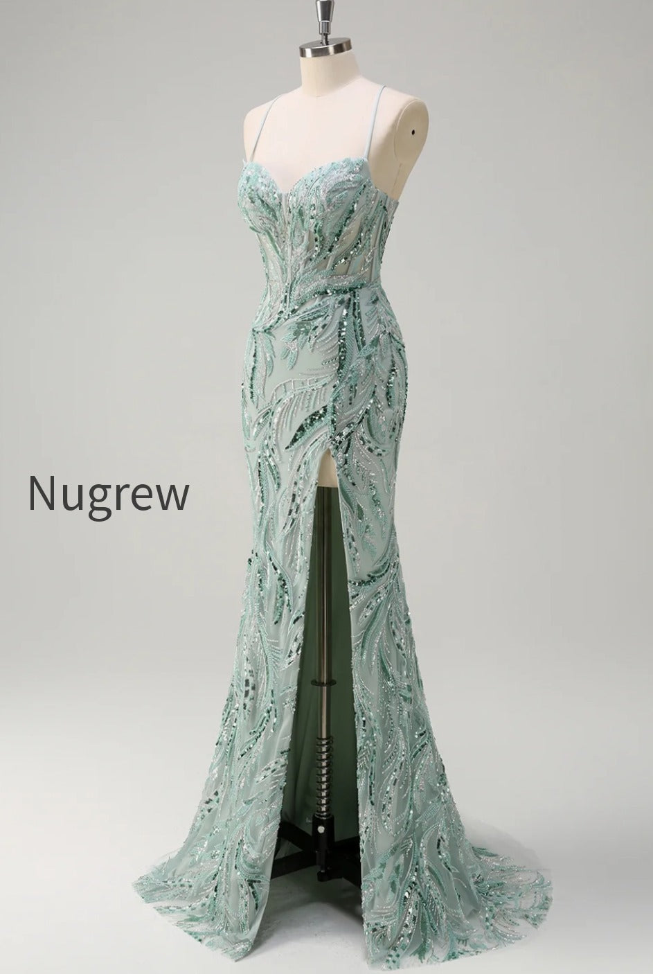 sparkly-sage-mermaid-sequined-beaded-spaghetti-straps-long-prom-dress