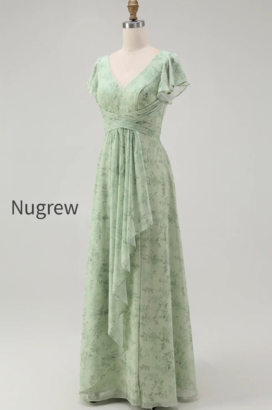 blue-chiffon-floral-a-line-v-neck-long-wedding-guest-dress-with-sleeves