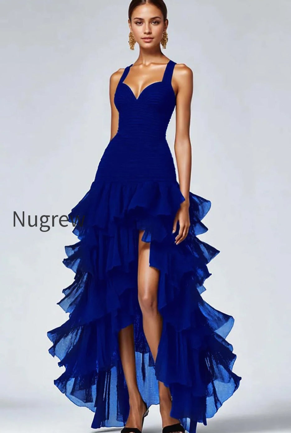 black-organza-sweetheart-ruffled-high-low-formal-dress