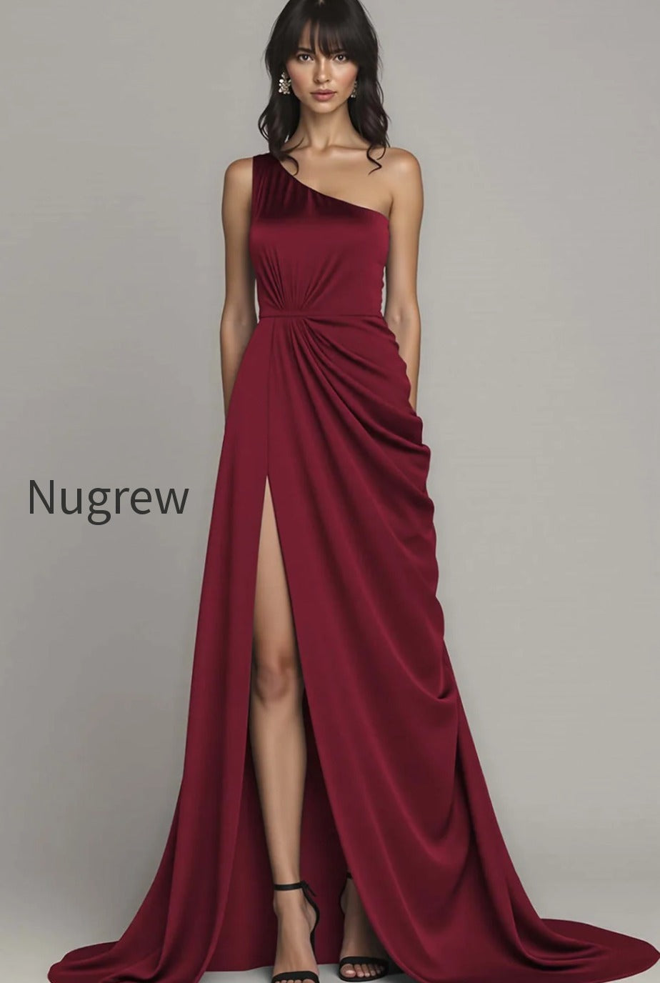 black-one-shoulder-a-line-long-satin-formal-dress-with-slit