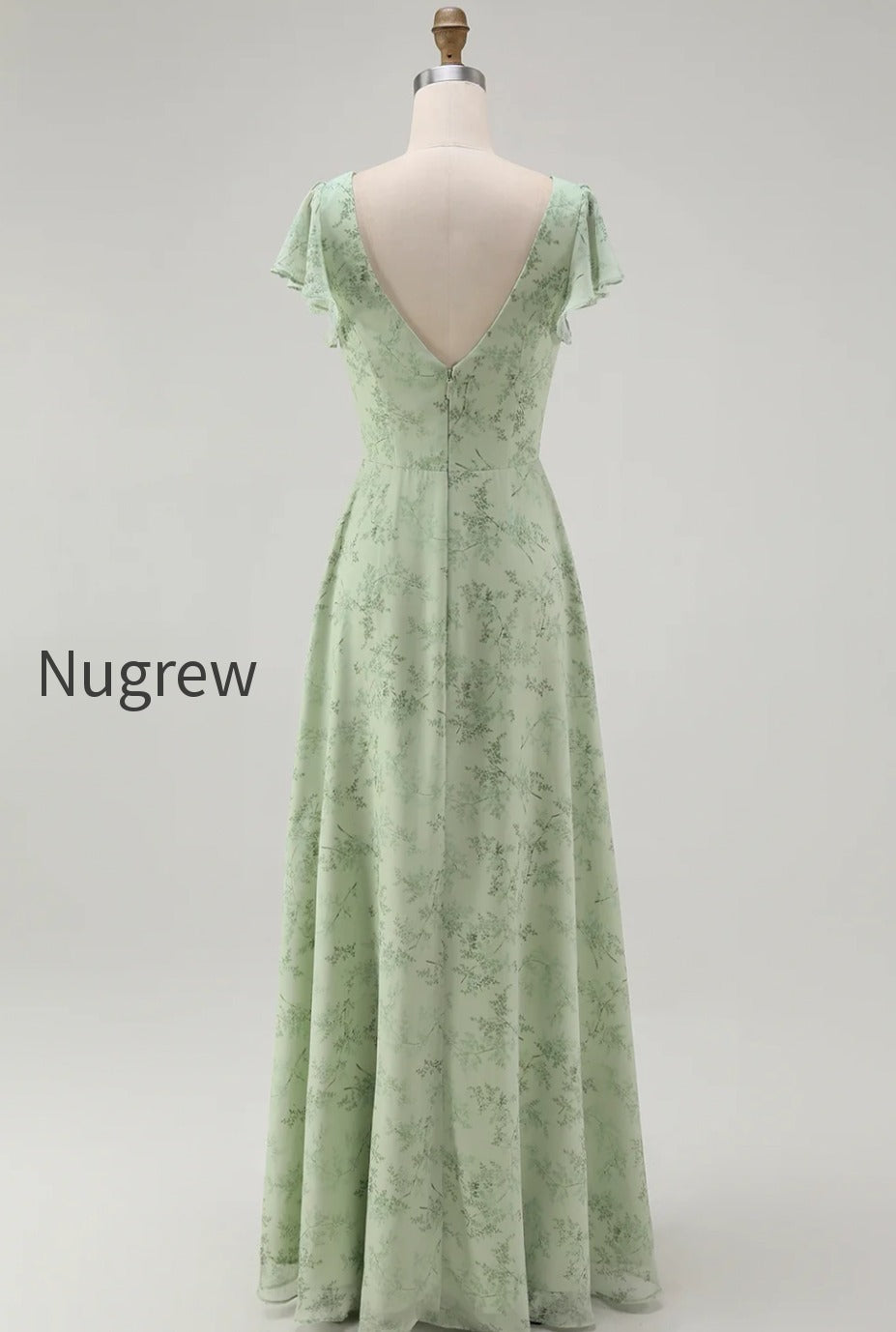blue-chiffon-floral-a-line-v-neck-long-wedding-guest-dress-with-sleeves