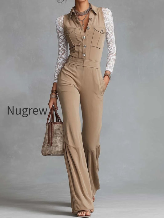 retro-stretch-knit-faux-two-piece-pocket-detail-utility-khaki-jumpsuit