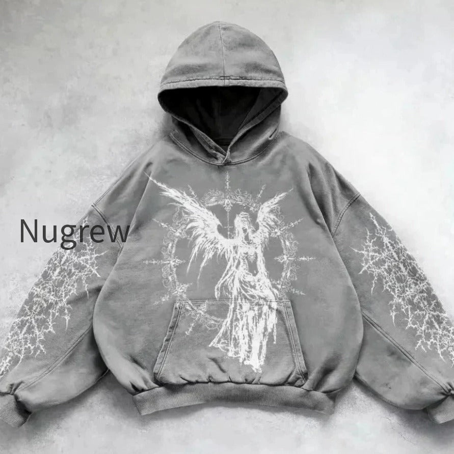db-oversized-gothic-print-hoodie