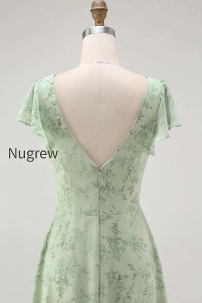 blue-chiffon-floral-a-line-v-neck-long-wedding-guest-dress-with-sleeves