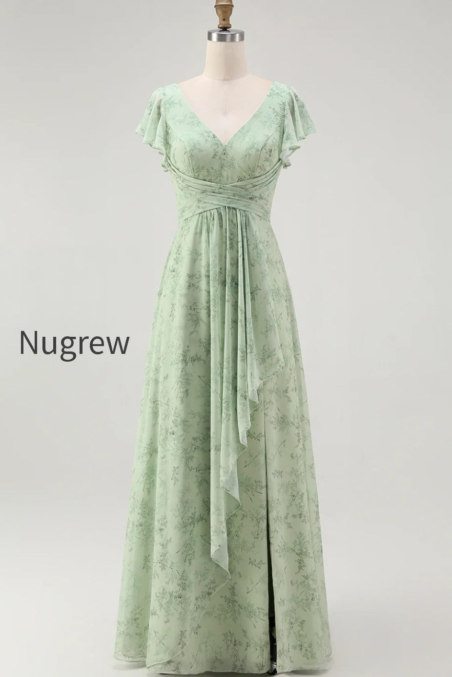 blue-chiffon-floral-a-line-v-neck-long-wedding-guest-dress-with-sleeves