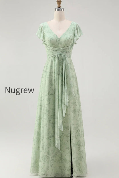 blue-chiffon-floral-a-line-v-neck-long-wedding-guest-dress-with-sleeves