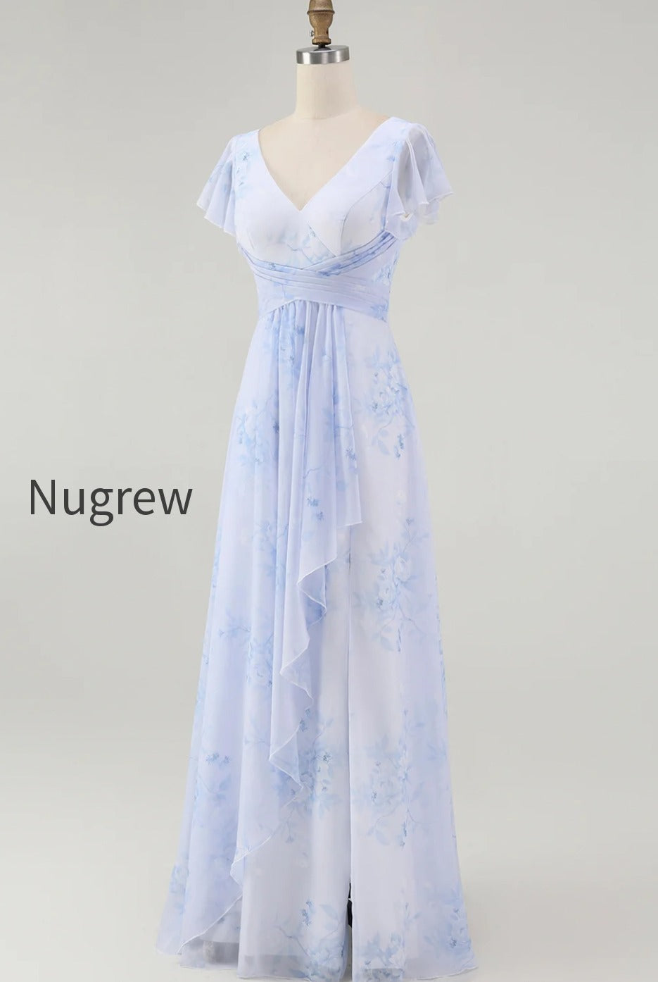 blue-chiffon-floral-a-line-v-neck-long-wedding-guest-dress-with-sleeves