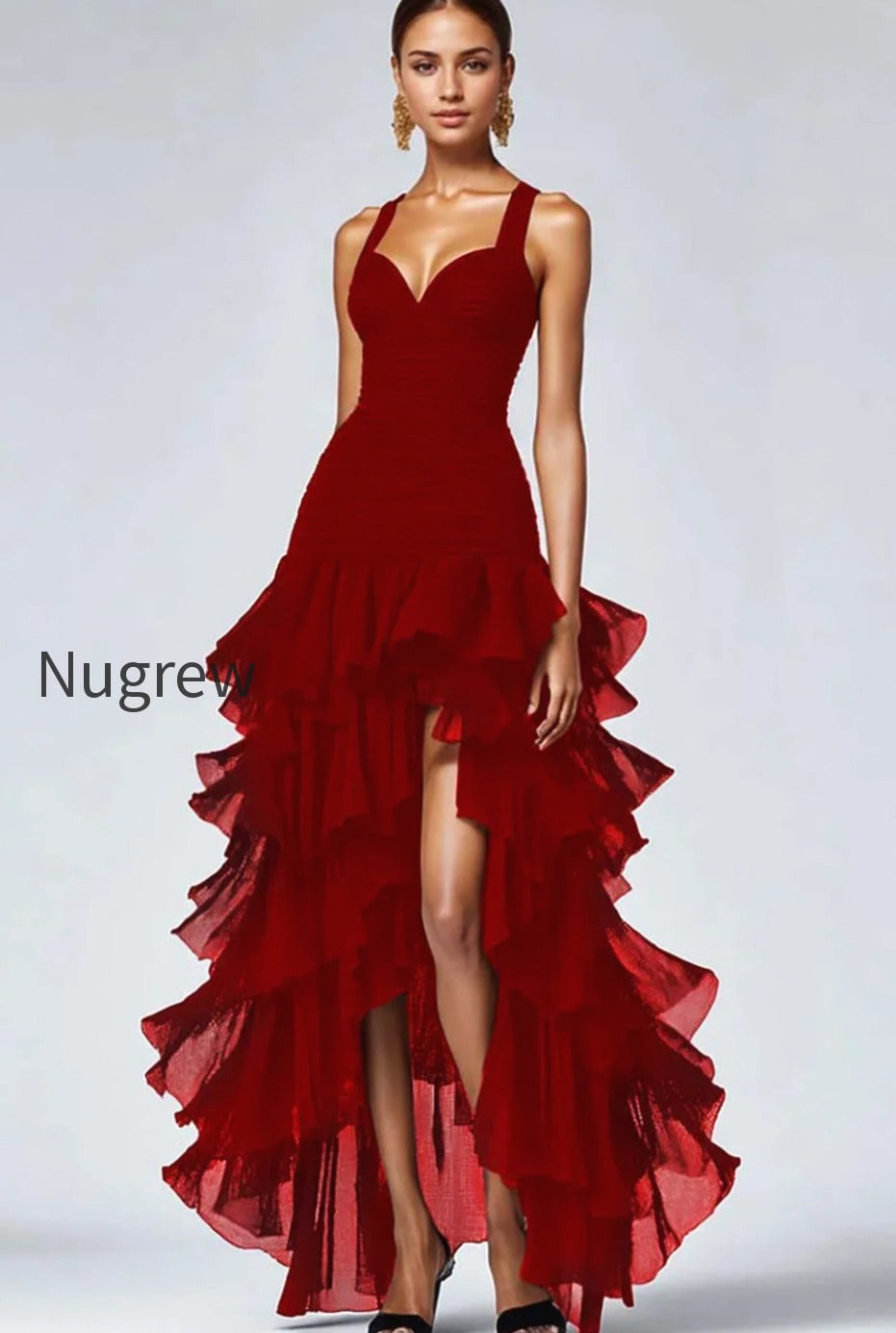black-organza-sweetheart-ruffled-high-low-formal-dress