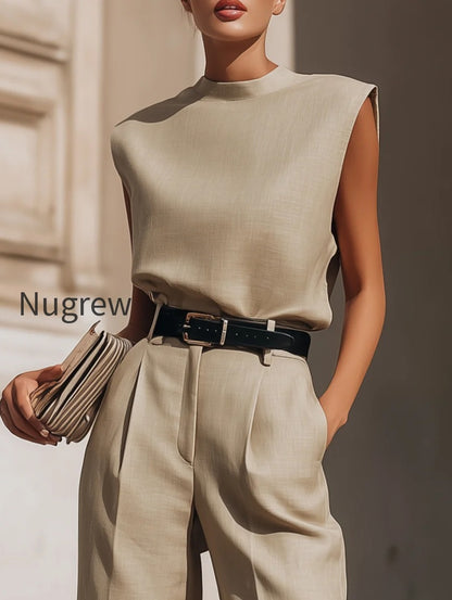 minimalist-structured-sleeveless-top-and-tailored-bermuda-shorts-set