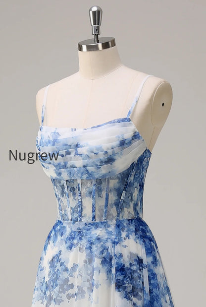 white-blue-flower-spaghetti-straps-corset-long-prom-dress-with-slit