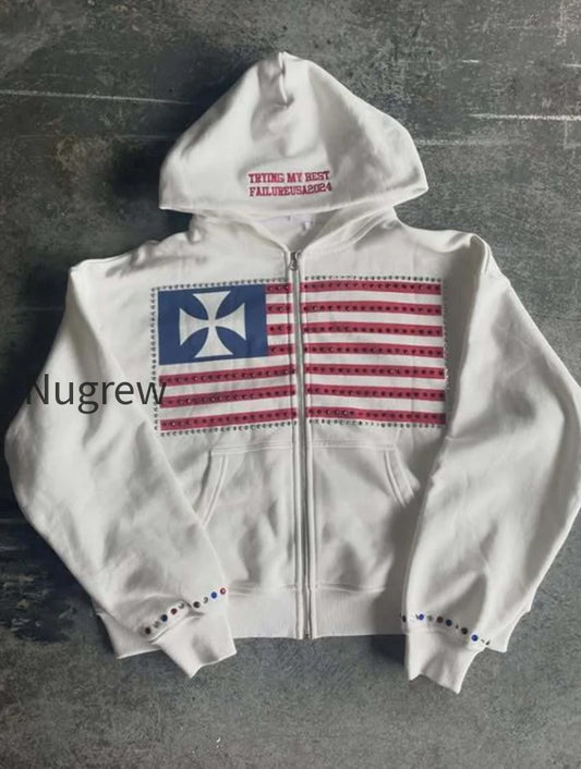db-minimalist-flag-patchwork-hoodie