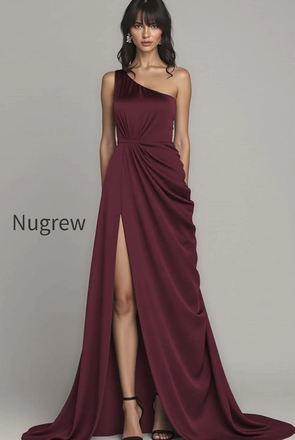 black-one-shoulder-a-line-long-satin-formal-dress-with-slit