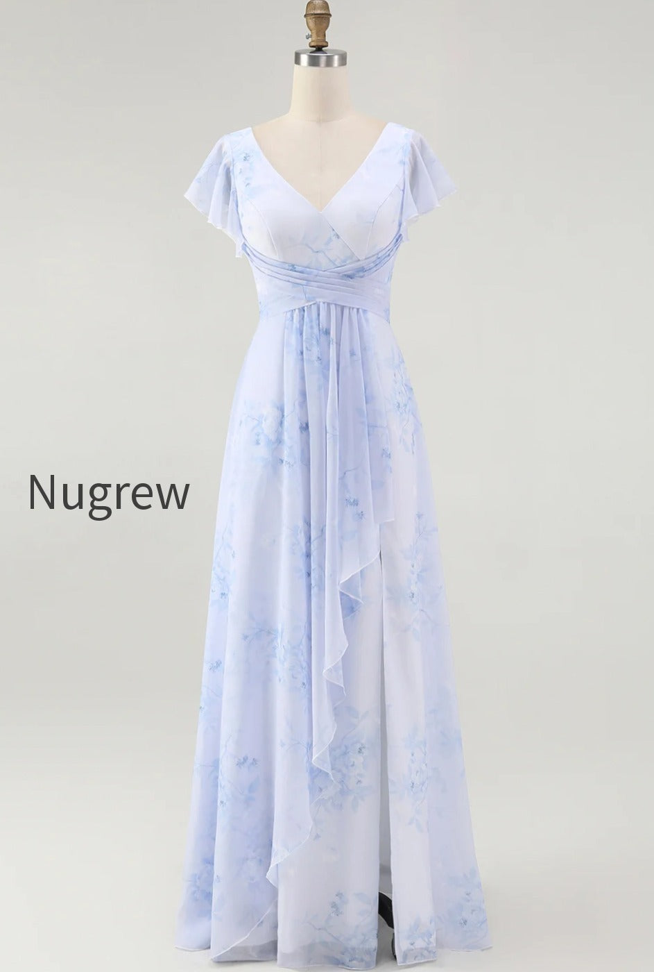 blue-chiffon-floral-a-line-v-neck-long-wedding-guest-dress-with-sleeves