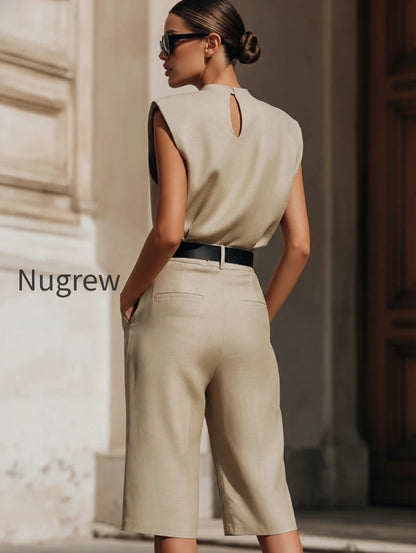 minimalist-structured-sleeveless-top-and-tailored-bermuda-shorts-set