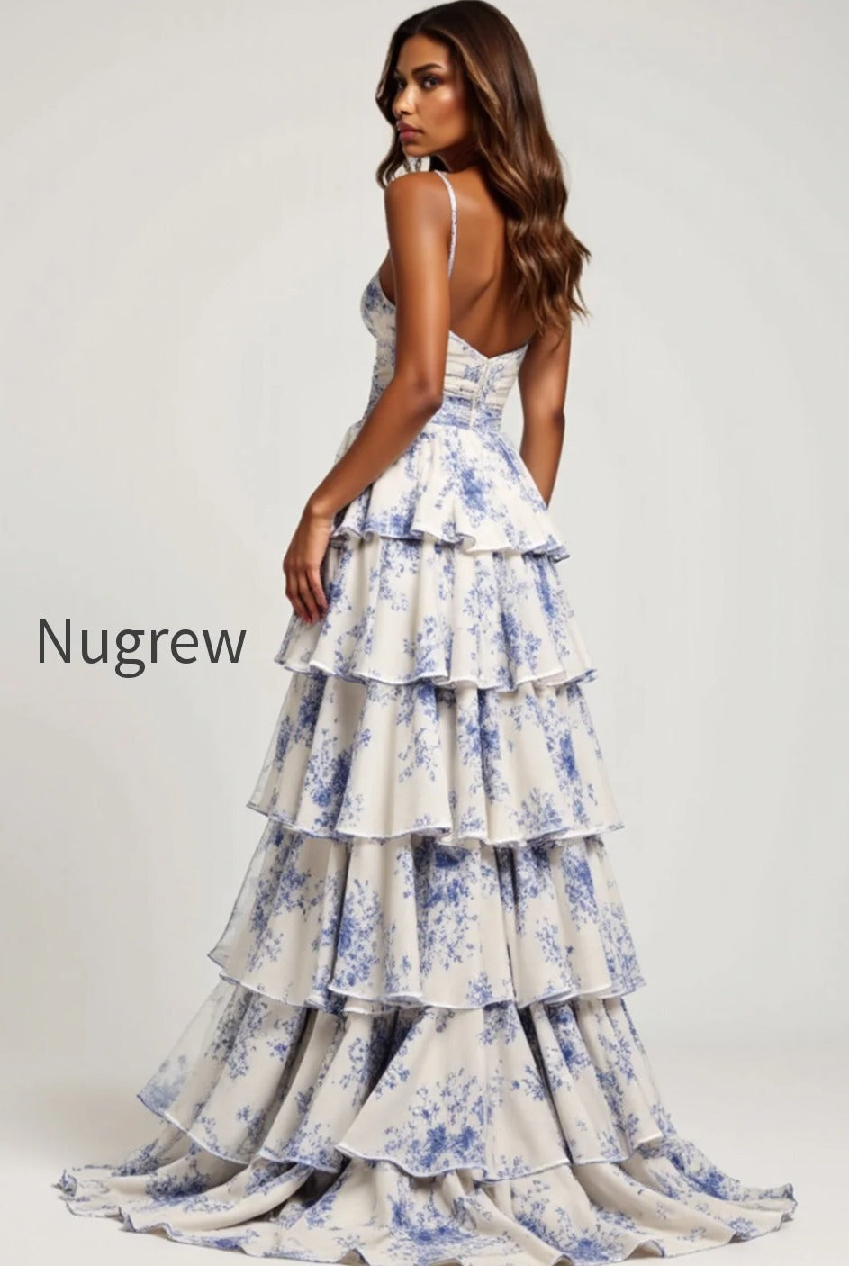 blue-flower-sweetheart-chiffon-tiered-long-prom-dress-with-slit