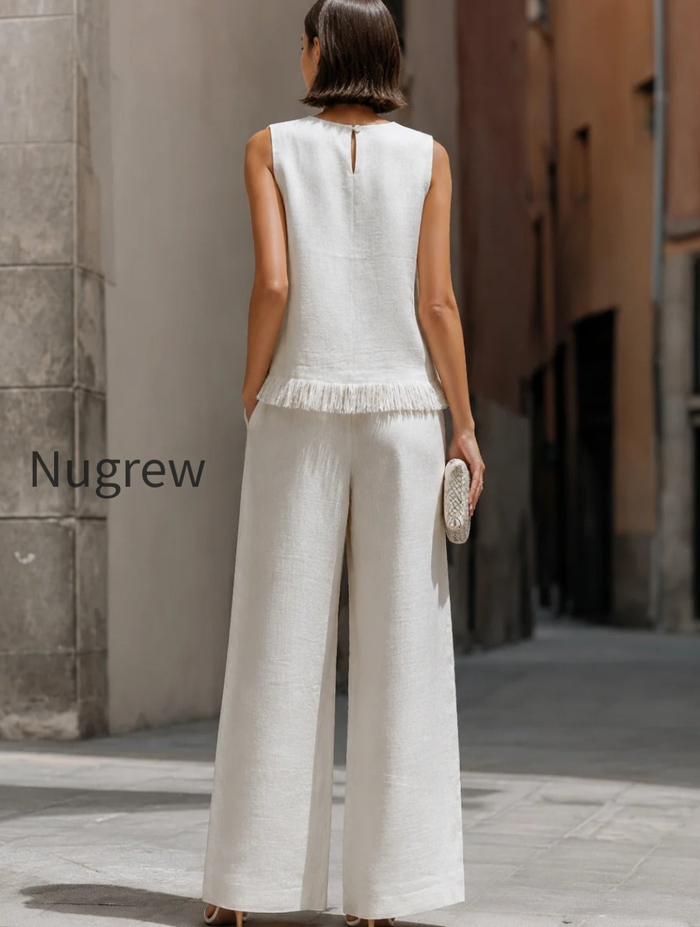 sleeveless-textured-top-and-wide-leg-pants-set-with-frayed-hem-detail