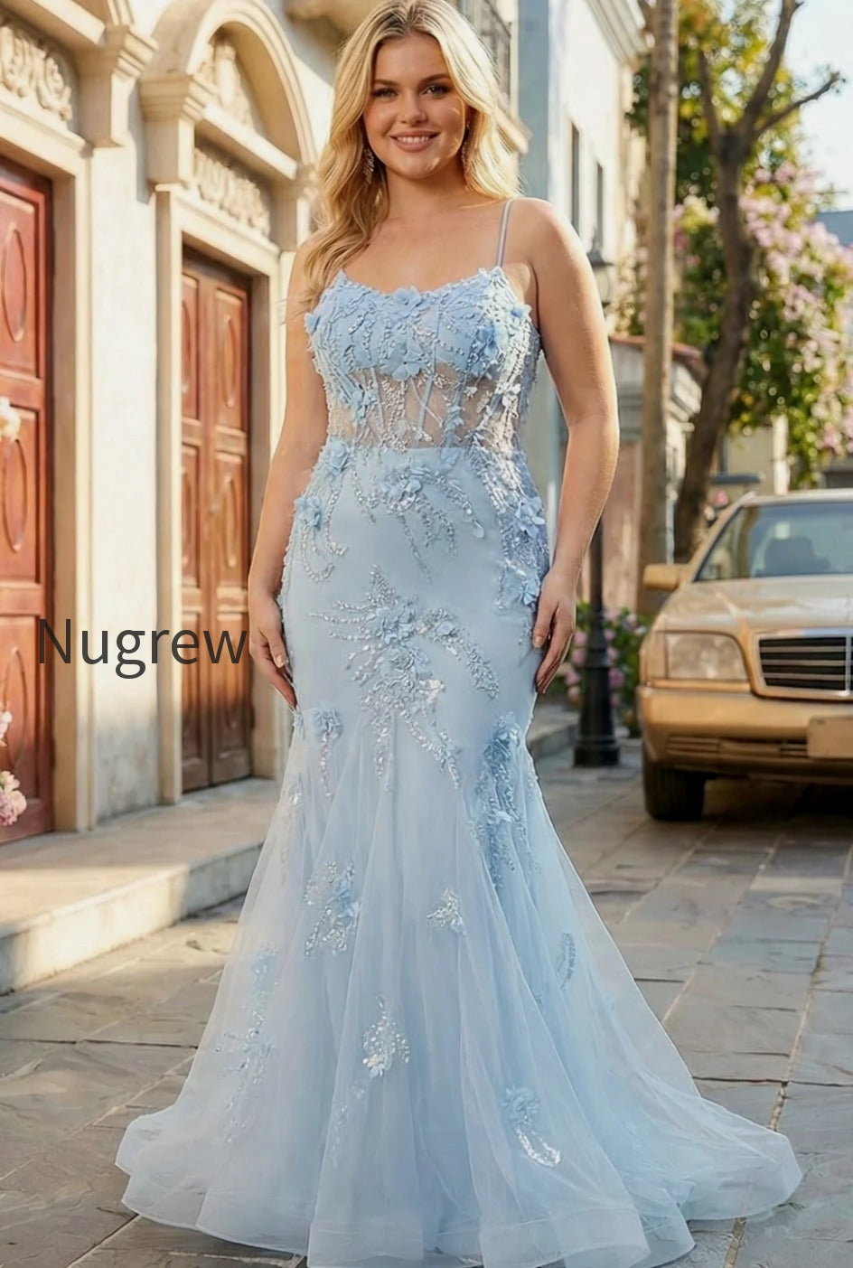 sparkly-blue-mermaid-long-prom-dress-with-3d-flowers