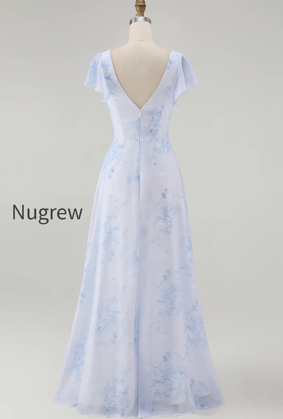 blue-chiffon-floral-a-line-v-neck-long-wedding-guest-dress-with-sleeves