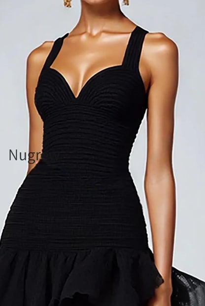 black-organza-sweetheart-ruffled-high-low-formal-dress