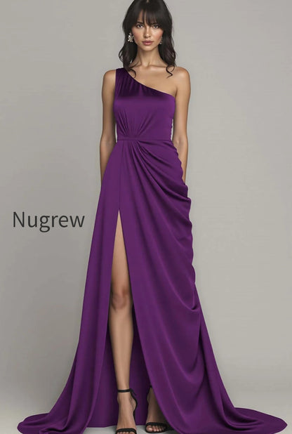 black-one-shoulder-a-line-long-satin-formal-dress-with-slit
